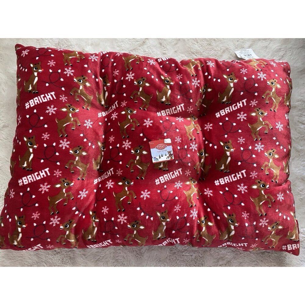 Rudolph The Red Nose Reindeer Cozy Dog Pillow Pet BED Super Soft 23” X 36” Red